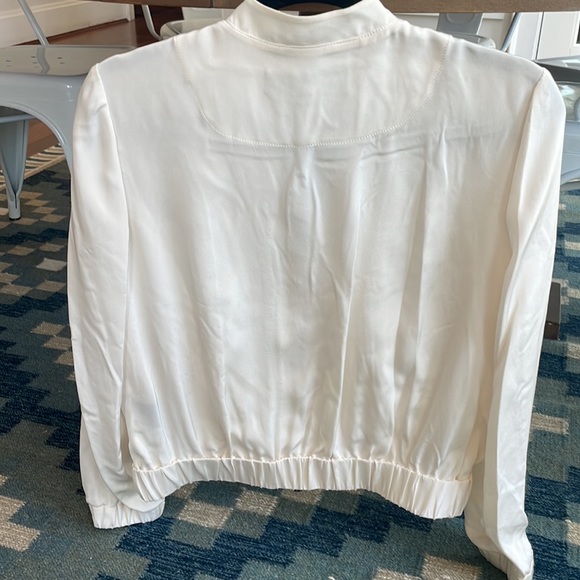 White silk Tibi bomber jacket, size 2. Barely worn. - Picture 3 of 5